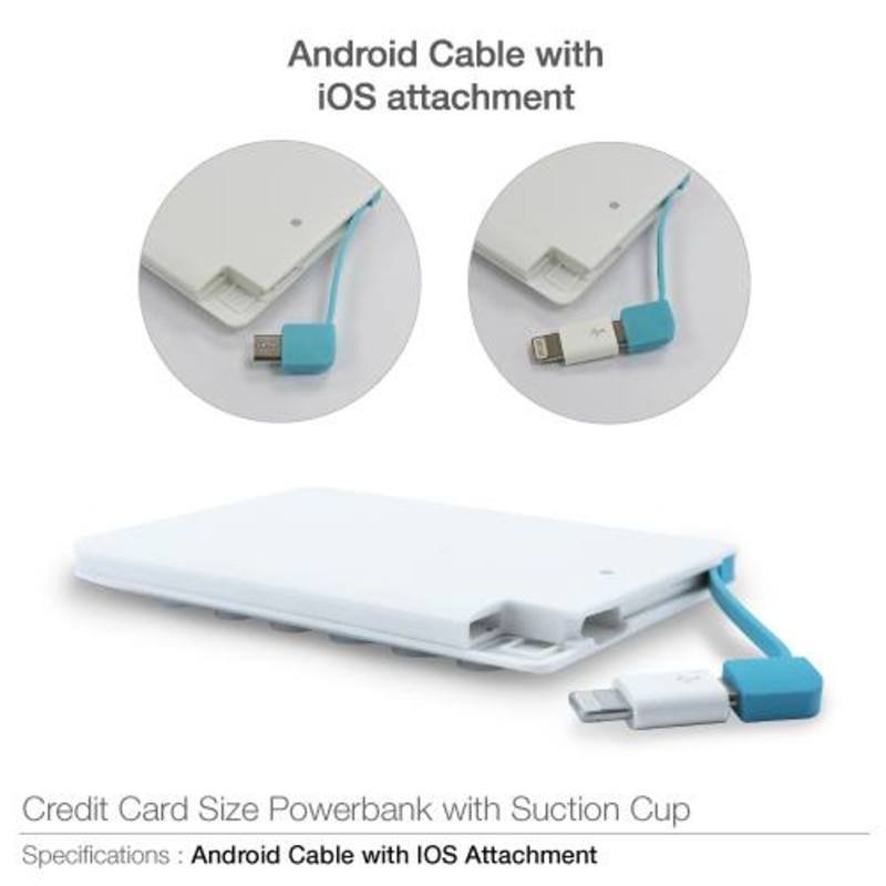 Card Size Power Bank with Suction Cups 204a